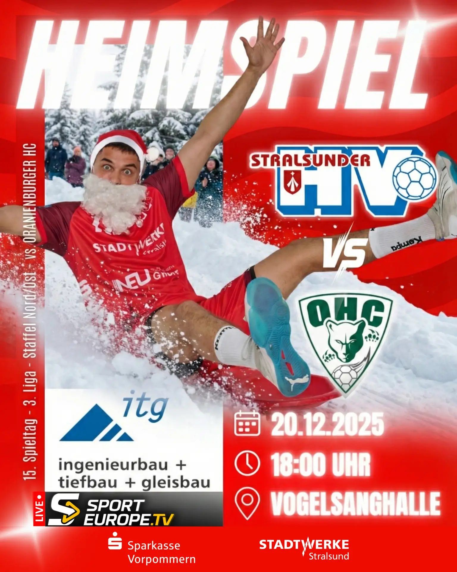 Stralsunder HV vs. Oranienburger HC – das Weihnachtsspiel